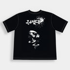 T-shirt noir LUMIS Essence Tee – détail col et sérigraphie – coton premium dos